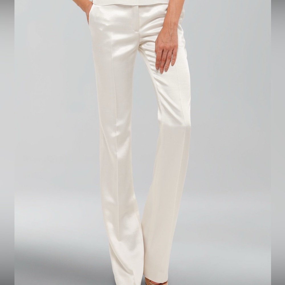 Express Editor White Satin Pants